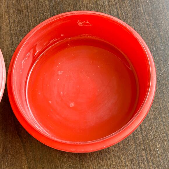 Vintage Avon Persian Wood Dusting Powder Red Gold Ceramic Container - Picture 7 of 12